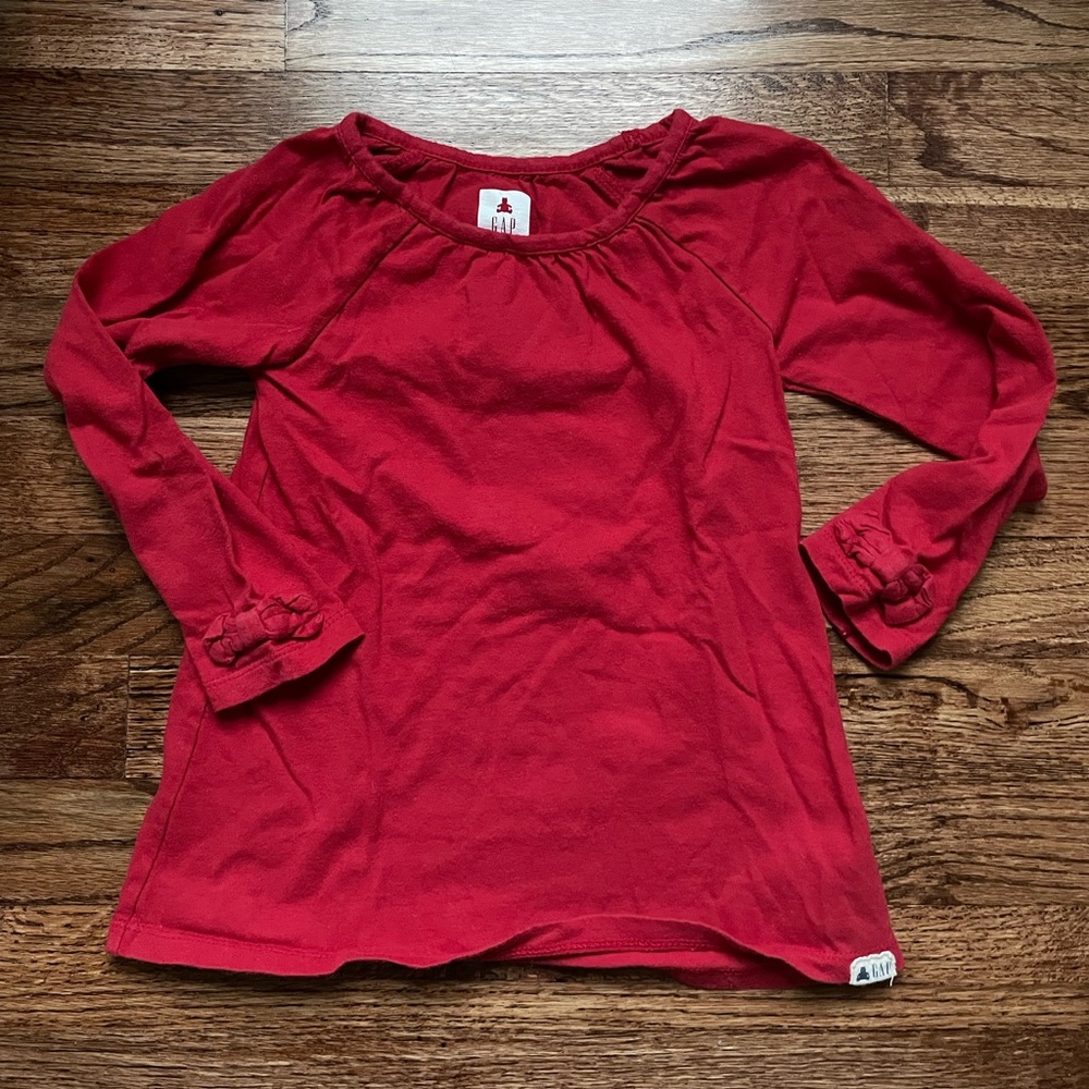 Gap Cinched Crew Neck Collar Long Sleeve Shirt